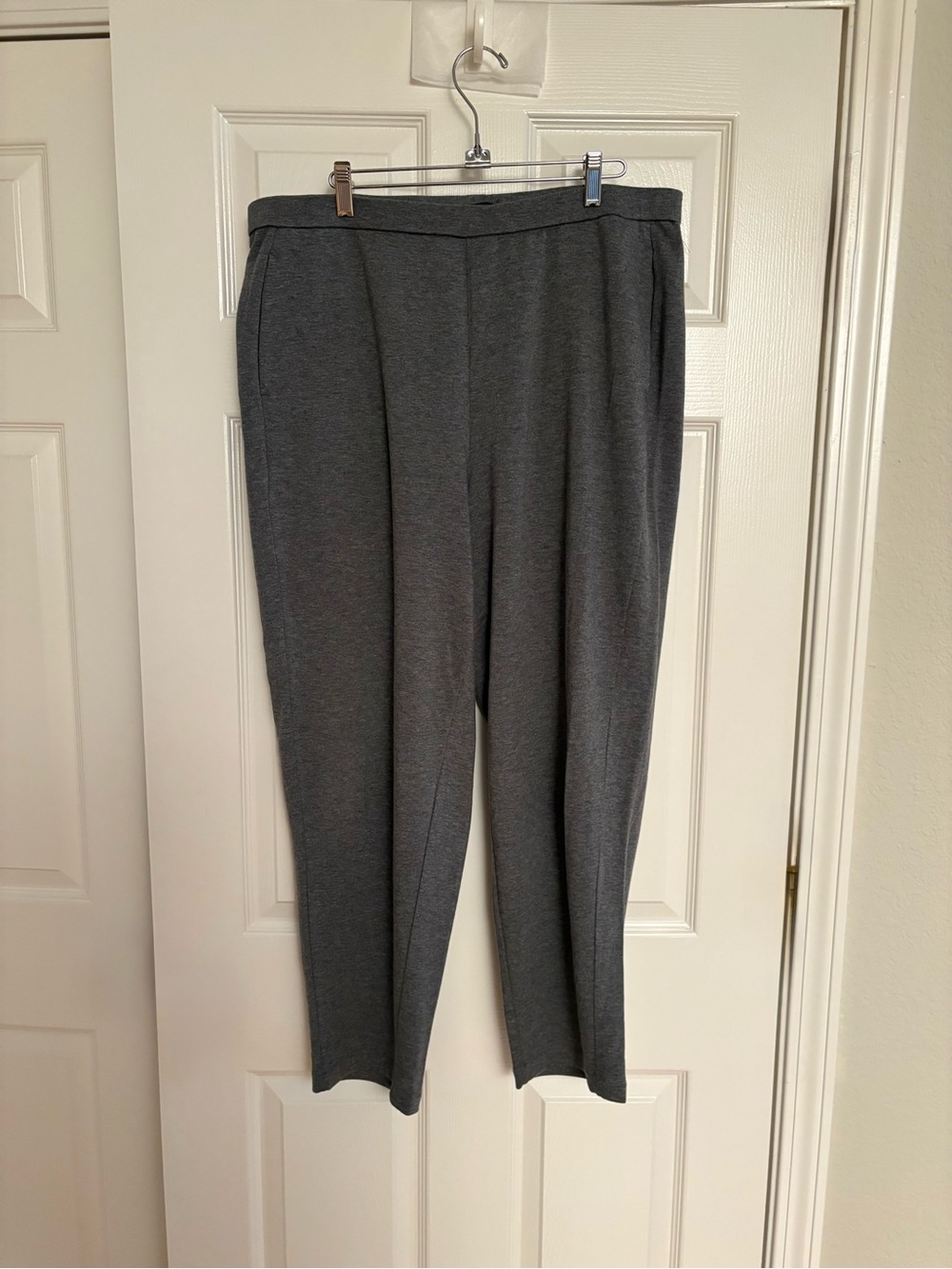 Eileen Fisher Charcoal Straight-Leg Ponte Pull-On Pants